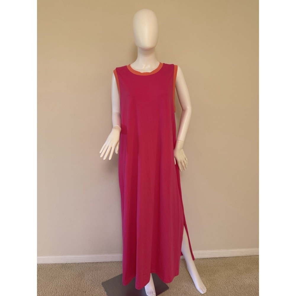 NWT Calvin Klein Sleeveless Jersey Maxi Beach Dress High Side Slits SIZE 1X